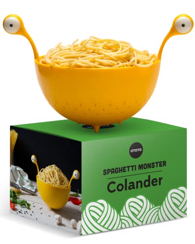 OTOTO Spaghetti Monster - BPA-Free Plastic Strainer for Draining Pasta, Rice, Vegetables and Fruits - 19 x 21 cm Pasta Drainer - Dishwasher Safe