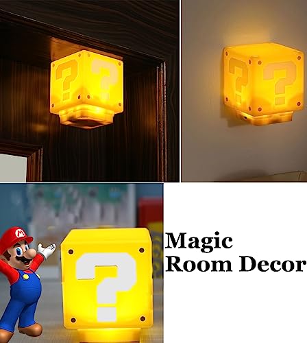 PRODUCTO 413 CARDdream Lámpara de luz nocturna portátil con forma de cubo USB con efecto de sonido para Super Mario Mini Question Block Coin Box Bros Boy Kids Gift (marca de impresión)