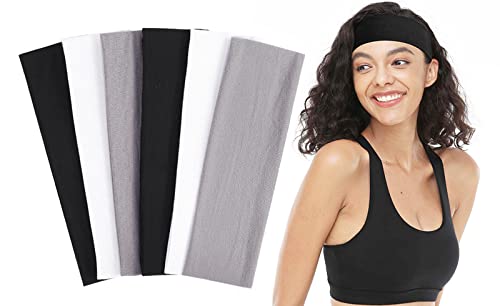 MISUPORVE Diademas de tela para mujer, finas, antideslizantes, elásticas, para el sudor, diadema de entrenamiento, bandas de pelo de tela suave para el cabello de las mujeres, bandas para la cabeza deportivas para correr y yoga