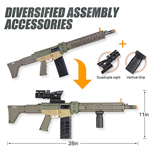 Pistola de juguete realista para dardos Nerf, rifle de francotirador automático con alcance, lanzador de espuma con 100 balas suaves, 3 cargadores, ametralladoras eléctricas para niños de 8 a 12 años, regalos de cumpleaños para niños y adultos