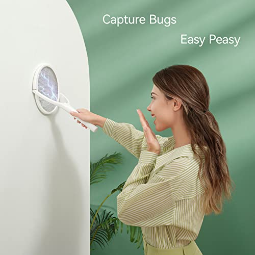 Paquete de 2 matamoscas eléctrico recargable con cabezal giratorio, raqueta matamoscas eléctrica, raqueta exterminador de insectos, exterminador de mosquitos, insectos,moscas , trampa para mosquitos, atrapamoscas