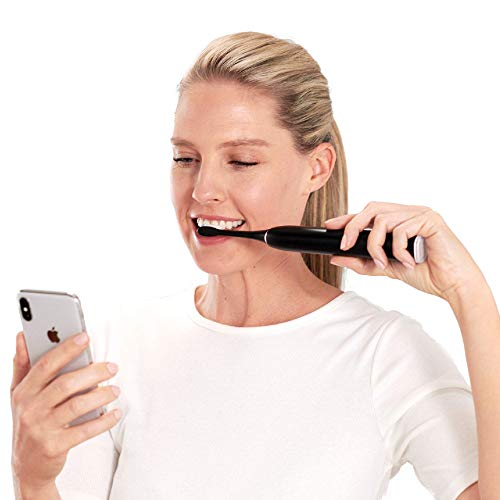 Blu Smart Cepillo de dientes eléctrico, Sonic Power cepillo de dientes con aplicación interactiva de seguimiento en vivo para adultos (negro)