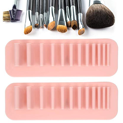 PRODUCTO 10 Estante de secado de brochas de maquillaje, soporte de almacenamiento de brochas de maquillaje, estante de secado de brochas cosméticas, organizador de almacenamiento de cepillos de dientes montado en la pared, 2 uds.