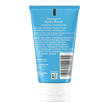 Neutrogena Hydro Boost Water Gel humectante facial sin fragancia, 1.7 fl. oz, gel limpiador facial hidratante Hydro Boost con ácido hialurónico, 2 oz, tamaño de viaje