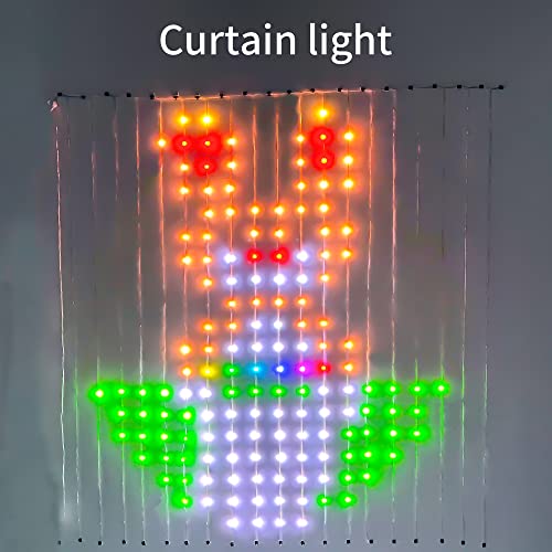 Avatar Controls Luces de cortina con patrones de Halloween, cortina programable y sincronizada con música, luces de Halloween, 400 LED de 6.2 pies RGB luces de Navidad aplicación control remoto para decoración de patio de fondo de dormitorio