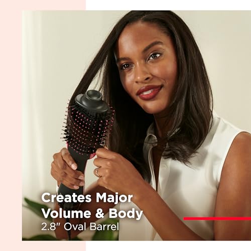 REVLON One-Step Volumizer Enhanced 1.0 Secador de pelo y cepillo de aire caliente | Ahora con motor mejorado | Exclusivo de Amazon (negro)