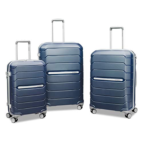 Samsonite Freeform Hardside expandible con ruedas giratorias dobles, equipaje de mano de 21 pulgadas, azul marino