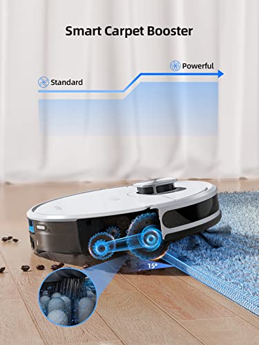 HONITURE Robot Aspirador y Trapeador Combo, Aspiradora Robótica Autovaciante con Navegación Lidar, Mapeo de Aplicaciones Inteligentes, Succión de 3500Pa, Ideal para Pisos Duros de Alfombras de Pelo de Mascotas,Q6 SE