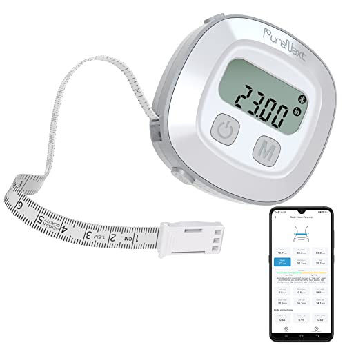 Cinta métrica para el cuerpo, cinta métrica corporal inteligente Purenext con pantalla LED, cinta métrica corporal retráctil digital para fitness, ganancia muscular, culturismo, pérdida de peso