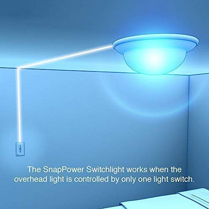 PRODUCTO 512 Single - SnapPower SwitchLight - Luz nocturna LED - Para interruptores de luz unipolares - Placa de interruptor de luz con luces nocturnas LED - Ajuste de brillo - Sensor de encendido/apagado automático - (Toggle, blanco)