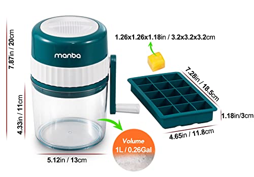 MANBA Máquina de afeitar de hielo y cono de nieve - Trituradora de hielo portátil premium y máquina de hielo raspado con bandejas de cubitos de hielo gratis - Sin BPA