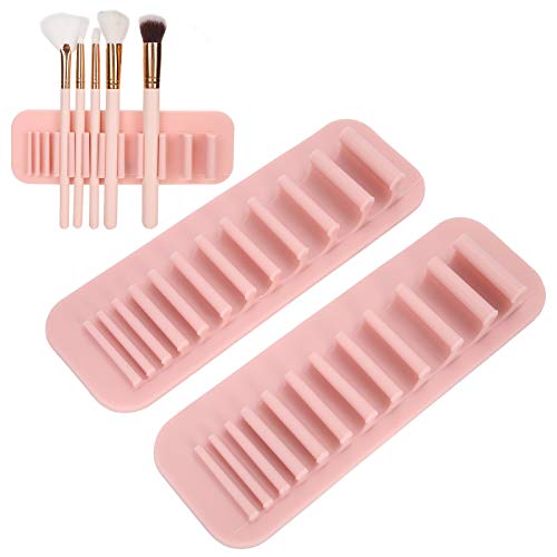 PRODUCTO 10 Estante de secado de brochas de maquillaje, soporte de almacenamiento de brochas de maquillaje, estante de secado de brochas cosméticas, organizador de almacenamiento de cepillos de dientes montado en la pared, 2 uds.