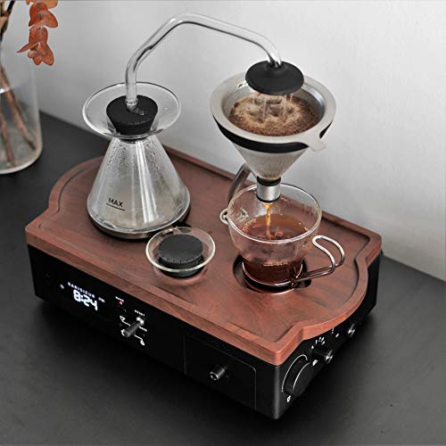 Barisieur Coffee Alarm Clock Cafetera - 2 onzas, Nogal Negro