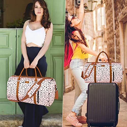 PRODUCTO 177 Bolsa de ropa para viajes con bolsa de aseo Bolsa convertible para llevar en el fin de semana Bolsas de viaje grandes para mujeres Maleta colgante 2 en 1 Bolsas de viaje para trajes para mujeres y hombres Juego de 3 piezas