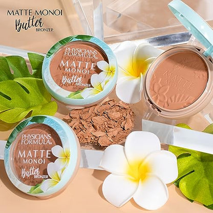 Physicians Formula Matte Monoi Butter Bronzer Matte Bronzer Powder Face Makeup, Dermatologist Tested, Light Bronzer