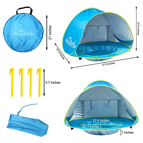 PRODUCTO 190 Monobeach Baby Beach Tent Pop Up Portable Shade Pool Protección UV Refugio solar para bebés