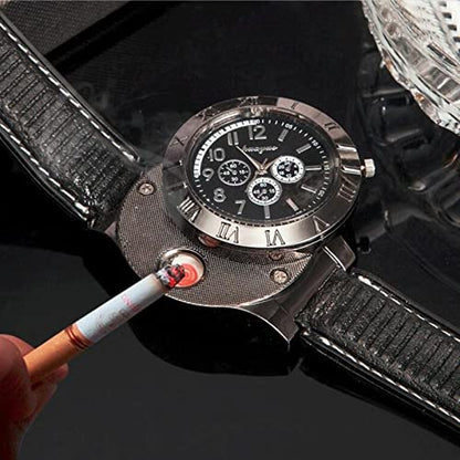 PRODUCTO 160 Findtime Hombres USB Recargable Cigarrillo Encendedor Reloj Novedad Encendedores Frescos A Prueba de Viento Sin Llama Relojes de Pulsera de Diseñador Únicos