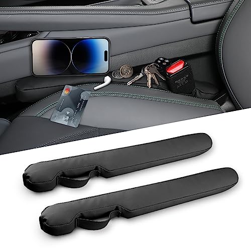 Homaupt Relleno de Cuero para Espacios de Asiento de Auto Universal para Auto Camión SUV para Bloquear el Espacio entre el Asiento y la Consola Evitar que las Cosas se caigan 2 Juegos Negro