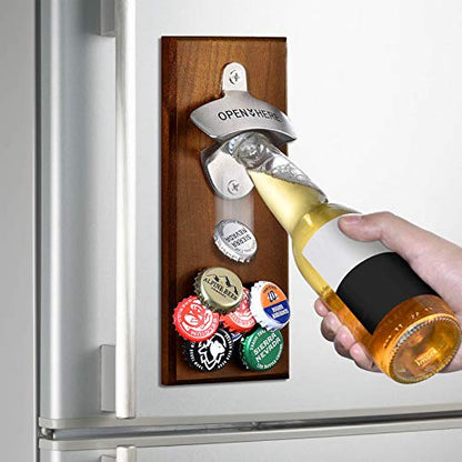 PROCUCTO 76 Regalos para el día del padre, hombres, papá, abridor de botellas de cerveza magnético montado en la pared, regalo de aniversario para él, marido, abuelo, Cool Stuff Gadgets Man Cave