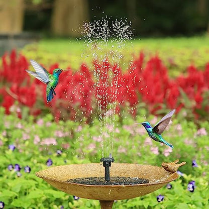 PRODUCTO 614-2 Bomba de fuente solar AISITIN 2024 Fuente solar de baño para pájaros con 6 boquillas, fuente de agua solar de 2,5 W para baño de pájaros, jardín, estanques, piscina, pecera y exteriores