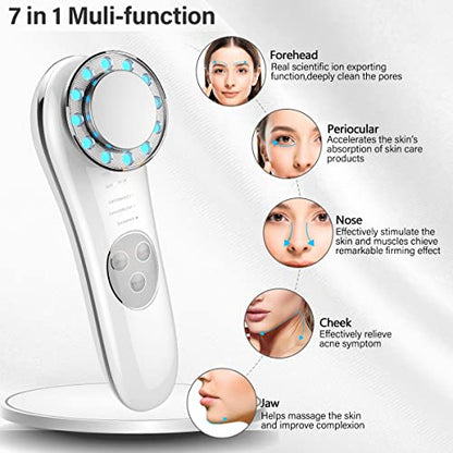 Masajeador facial, herramientas para el cuidado de la piel 7 en 1, cuidado de la piel de la máquina facial para el cuello de la cara