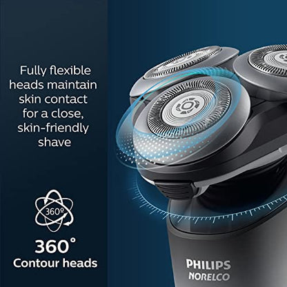 Philips Norelco Exclusive Shaver 5000X, afeitadora recargable en seco y húmedo con recortador de precisión y bolsa de almacenamiento, X5006/85