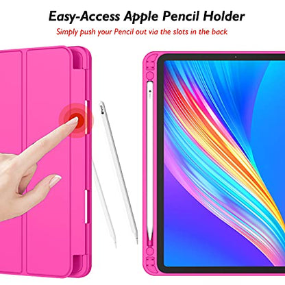 PRODUCTO 375 iMieet - Funda para iPad Pro 12.9 (6.ª generación)/2021 (5.ª generación) con soporte para lápiz [compatible con carga/par de lápiz para iPad 2.º], funda inteligente con soporte triple con parte trasera de TPU, encendido/apagado automático