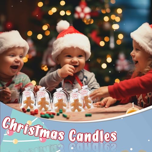 MTLEE Juego de 12 velas de Navidad, velas de Navidad para el hogar, vela en forma de árbol de Navidad, vela de hombre de jengibre, vela de alce de Navidad para fiesta de Navidad, decoración de Año Nuevo (hombre de jengibre)