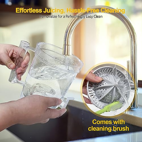 Máquinas exprimidoras eléctricas de cítricos - Exprimidor de jugo de naranja portátil recargable para naranja, limón, kiwi, pomelo, pequeños electrodomésticos de cocina 2023 con cepillo de limpieza y colador de jugos