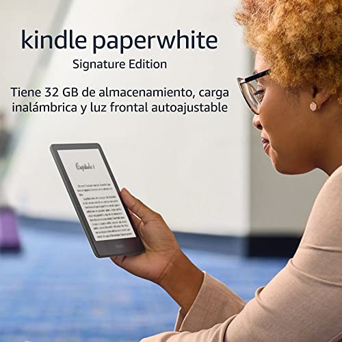 Versión internacional – Kindle Paperwhite Signature Edition (32 GB) – Con pantalla de 6,8", carga inalámbrica y luz frontal ajustable automáticamente – Sin anuncios en la pantalla de bloqueo – Negro