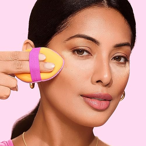 Real Techniques Miracle 2-In-1 Powder Puff, Dual-Sided, Full-Size Makeup Blending Puff, Reversible Elastic Band, Precision Tip Makeup Sponge & Powder Puff, For Liquid, Cream & Powder, 1 Count