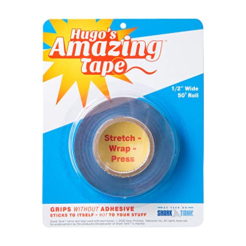 PRODUCTO 92 Hugo's Amazing Tape - Rollo de 50 pies x 1/2" de ancho, adhesivo antiadherente de doble cara reutilizable