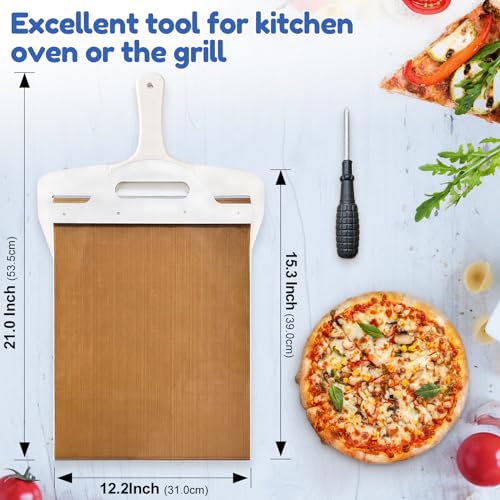 PRODUCTO 457 Pala de pizza deslizante para transferencia súper fácil de masa de pizza, pala de pizza antiadherente con asa, paleta de espátula mágica para pizza para hornos, pala de pizza , resistente deslizador de cáscara de pizza de 12 pulgadas