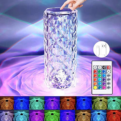 PRODUCTO 179 Lámpara de mesa Lámpara inteligente decorativa acrílica recargable RGB de cristal, lámpara cambiante RGB de 16 colores, carga USB, lámpara de cristal