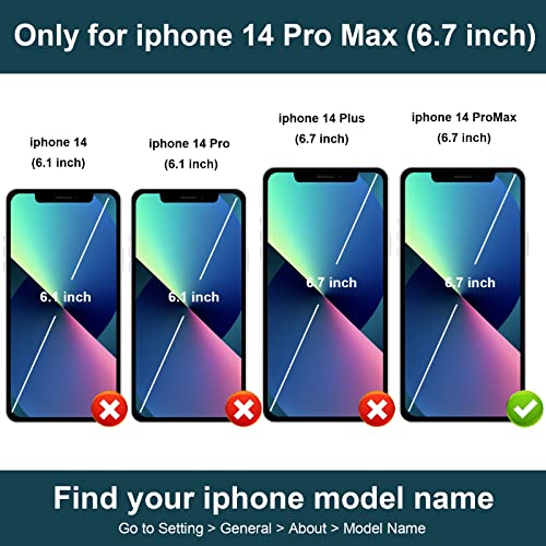 Folosu Compatible con iPhone 14 Pro Max Funda tipo cartera con tarjetero, soporte para anillo de dedo con rotación de 360°, bloqueo RFID, funda protectora de cuero con doble botón a prueba de golpes, 6,7 pulgadas, color verde