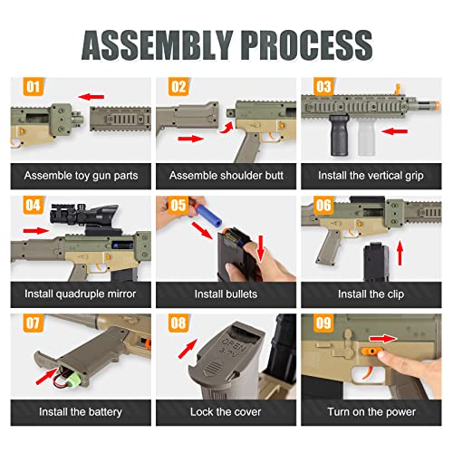 Pistola de juguete realista para dardos Nerf, rifle de francotirador automático con alcance, lanzador de espuma con 100 balas suaves, 3 cargadores, ametralladoras eléctricas para niños de 8 a 12 años, regalos de cumpleaños para niños y adultos