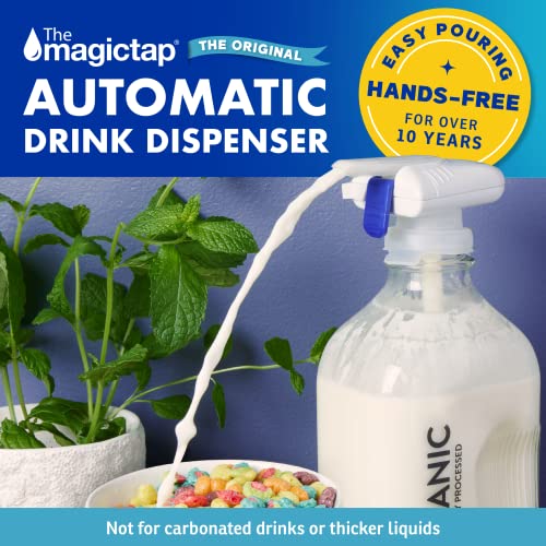 Dispensador Automático de Bebidas - Dispensador de Bebidas Manos Libres para Nevera - Perfecto para Leche, Jugo - Regalos para Mujeres y Hombres - 1 Paquete, Blanco