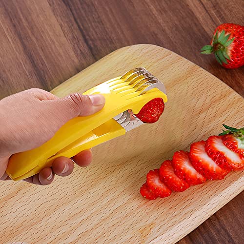 PRODUCTO 354 Guyuyii Cortador de plátano para herramientas de cocina, ABS + acero inoxidable/plástico, cortador de ensalada de frutas, picador de verduras para niños con mango fácil, apto para lavavajillas para salchichas, fresas, uvas