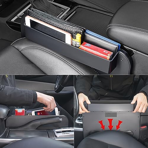 HZGAMER 2 in 1 Car Steering Wheel Tray/Car Seat Gap Filler Organizer, Car Steering Wheel Desk for Laptop Eating Working, Car Organizer Front Seat for Holding Phone, Sunglasses, Money, Cards, Keys