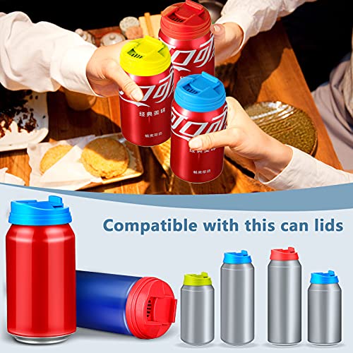 6 Piezas Tapas para Latas de Cerveza Cubiertas para Latas de Bebidas Tapas para Tapas de Latas de Bebidas a Prueba de Fugas Tapas de Latas Reutilizables para Bebidas Accesorios Interiores y Exteriores (Rojo Azul Amarillo)