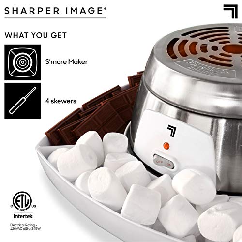 PRODUCTO 435  Máquina eléctrica para hacer S'mores de mesa para interiores, juego de 6 piezas, incluye 4 brochetas y 4 compartimentos para servir, fácil limpieza y almacenamiento, asador de malvaviscos de mesa, diversión familiar para niños y adultos