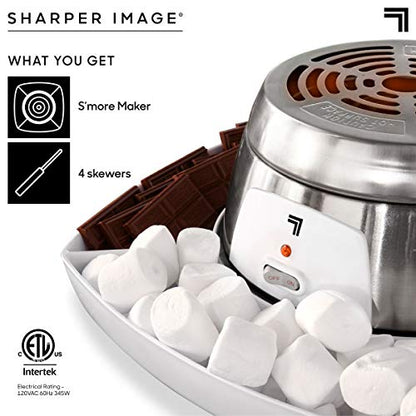 PRODUCTO 435  Máquina eléctrica para hacer S'mores de mesa para interiores, juego de 6 piezas, incluye 4 brochetas y 4 compartimentos para servir, fácil limpieza y almacenamiento, asador de malvaviscos de mesa, diversión familiar para niños y adultos