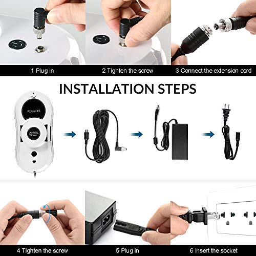 PRODUCTO 3 Robot de limpieza de ventanas Sophinique, aspirador de ventanas inteligente X5, robot de limpieza de vidrio con aplicación y control remoto, limpiador de ventanas automático inteligente para ventanas de interior/exterior, espejo, mesa, azulejo