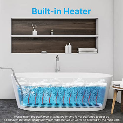 SereneLife Estera de masaje de burbujas para bañera eléctrica – Spa de masaje de bañera impermeable, máquina de masaje térmico de baño de burbujas de cuerpo completo con calor con bomba de aire motorizada y clip de aroma para aceite