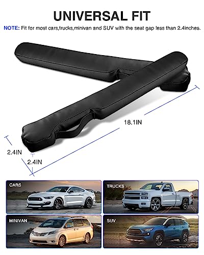 Homaupt Relleno de Cuero para Espacios de Asiento de Auto Universal para Auto Camión SUV para Bloquear el Espacio entre el Asiento y la Consola Evitar que las Cosas se caigan 2 Juegos Negro