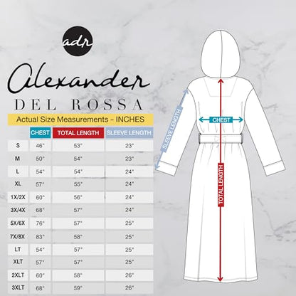 Alexander Del Rossa Albornoz para Hombre, Albornoz de Felpa Polar con Capucha, Dos Grandes Bolsillos Delanteros y Cierre de Corbata, Verde Cebolleta, XL