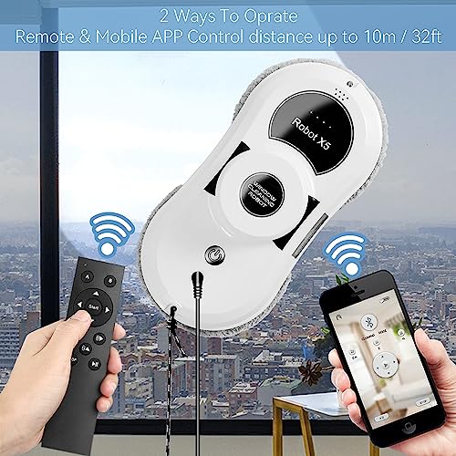 PRODUCTO 3 Robot de limpieza de ventanas Sophinique, aspirador de ventanas inteligente X5, robot de limpieza de vidrio con aplicación y control remoto, limpiador de ventanas automático inteligente para ventanas de interior/exterior, espejo, mesa, azulejo