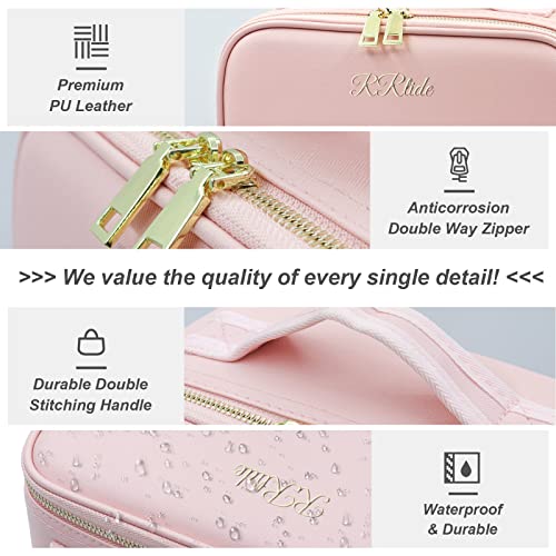 PRODUCTO 367 RRtide Bolsa de maquillaje con espejo iluminado LED, estuche de viaje para maquillaje, organizador de bolsa de cosméticos con espejo y luces, bolsa de maquillaje con espejo iluminado, tablero de cepillo divisor ajustable