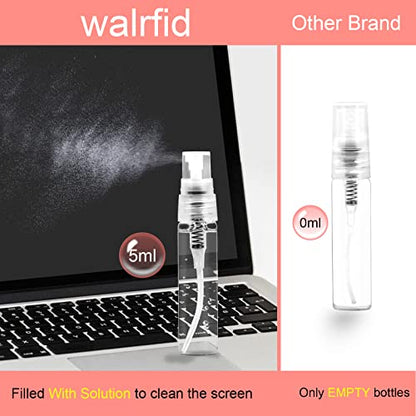 Walrfid Kit de pulverizador limpiador de pantalla para teclado de computadora portátil, para Airpods Pro, MacBook, iPad, iPhone, iPod, electrónica, Airpod, herramienta de cepillo para PC, TV, teléfono, computadora, 5 ml, limpiador de pantallas en aerosol