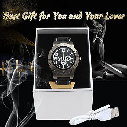 PRODUCTO 160 Findtime Hombres USB Recargable Cigarrillo Encendedor Reloj Novedad Encendedores Frescos A Prueba de Viento Sin Llama Relojes de Pulsera de Diseñador Únicos